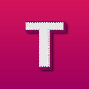 3D Letter T Stitched Design