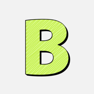 Letter B With Green Line Design