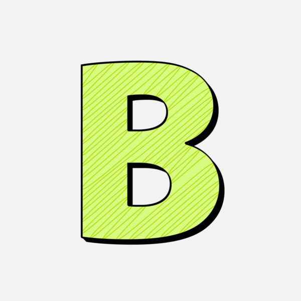Letter B With Green Line Design