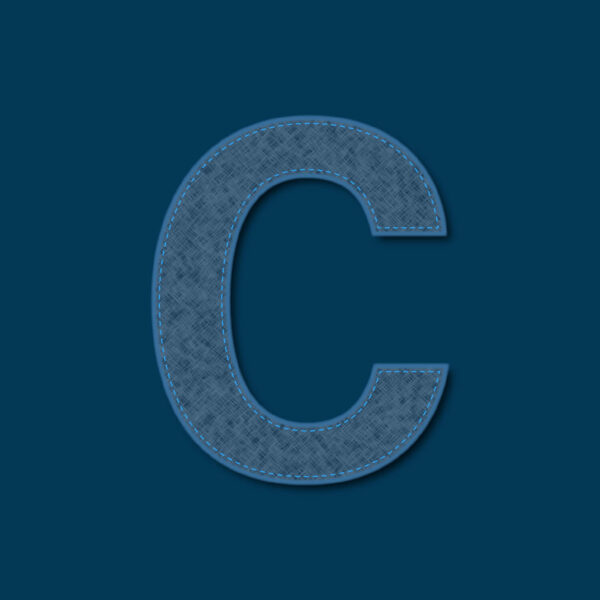 Letter C Denim Texture Design