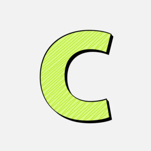 Letter C With Green Line Design