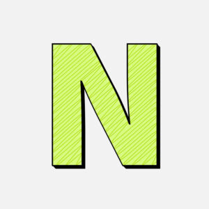 Letter N With Green Line Design