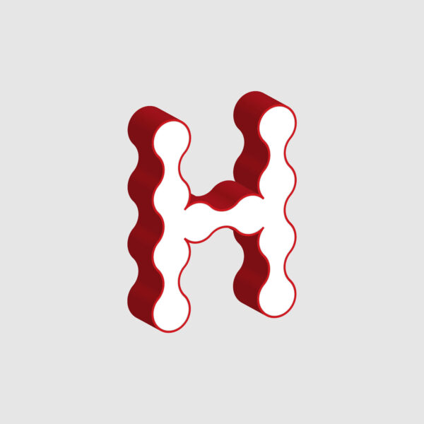3D Letter H Curved Design