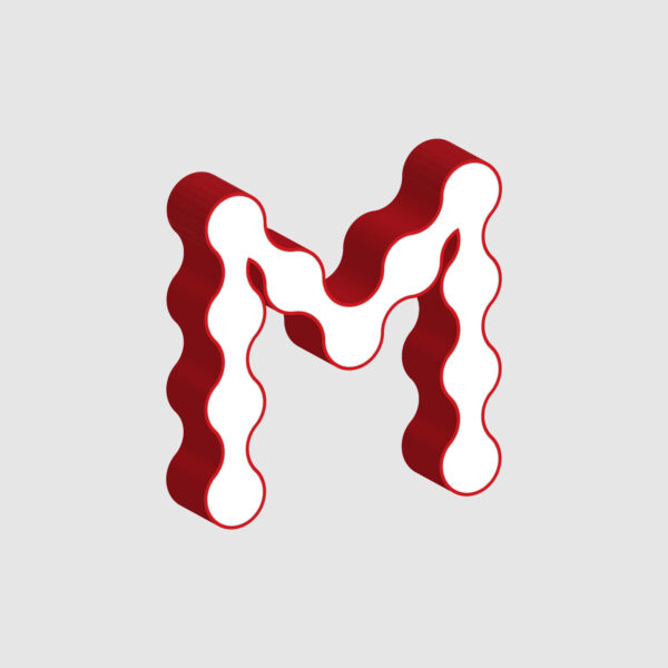 3D Letter M Curved Design