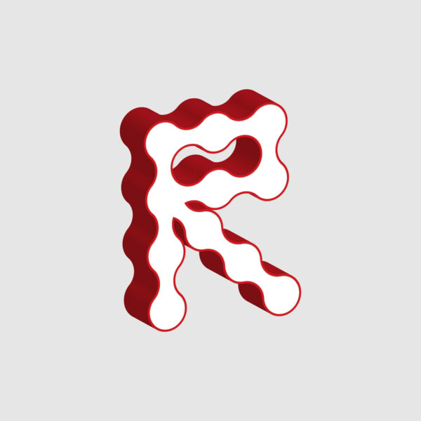 3D Letter R Curved Design