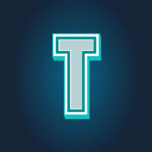 3D Letter T Tricolor Design