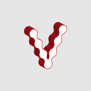 3D Letter V Curved Design