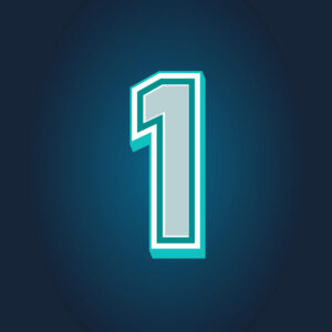 3D Number One Tricolor Design