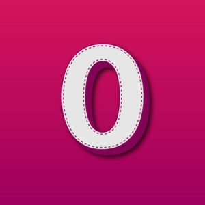 3D Number Zero Stitched Design