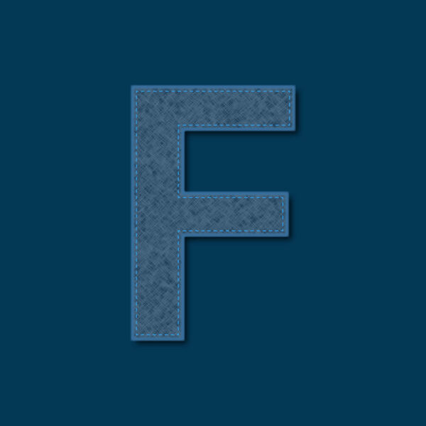 Letter F Denim Texture Design