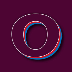 Letter O Tricolor Design With White Edges