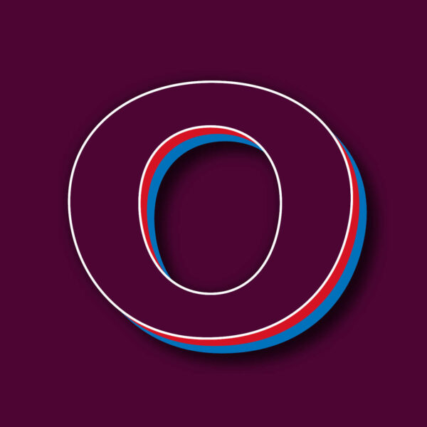 Letter O Tricolor Design With White Edges