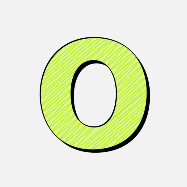 Letter O With Green Line Design