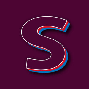 Letter S Tricolor Design With White Edges
