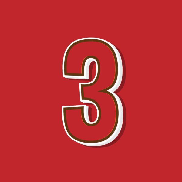 Number Three Vintage Style