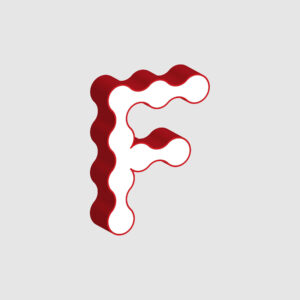 3D Letter F Curved Design