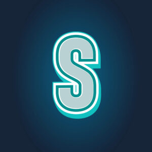3D Letter S Tricolor Design