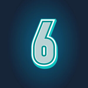 3D Number Six Tricolor Design