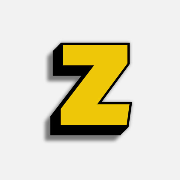 3D Yellow Letter Z With Black Border