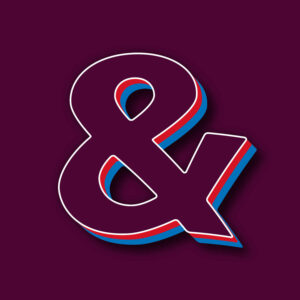 Ampersand Symbol Tricolor Design With White Edges