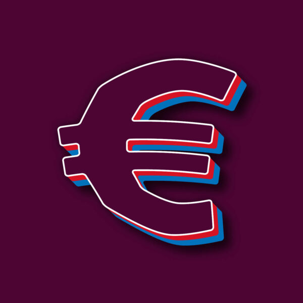 Euro Symbol Tricolor Design With White Edges
