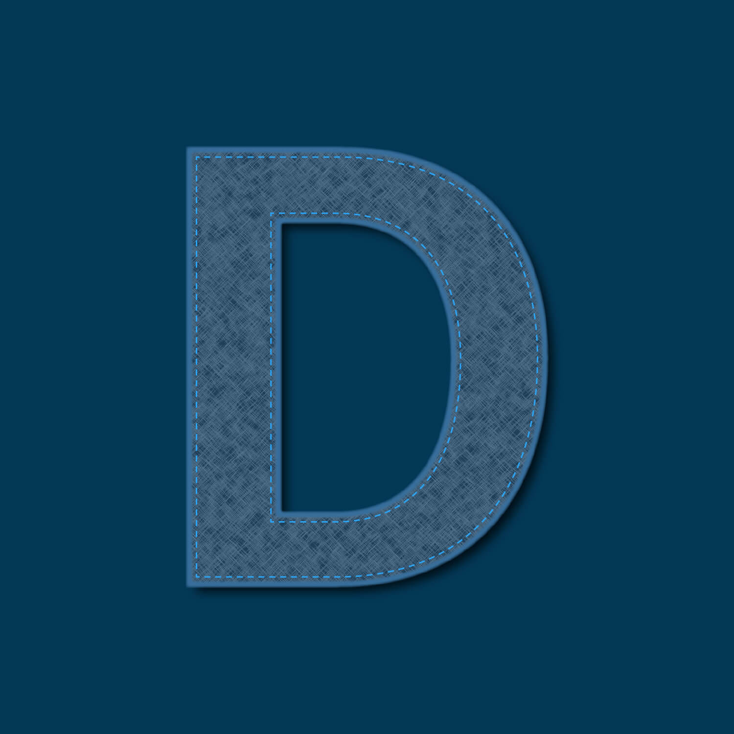 Letter D Denim Texture Design