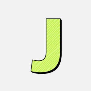 Letter J With Green Line Design