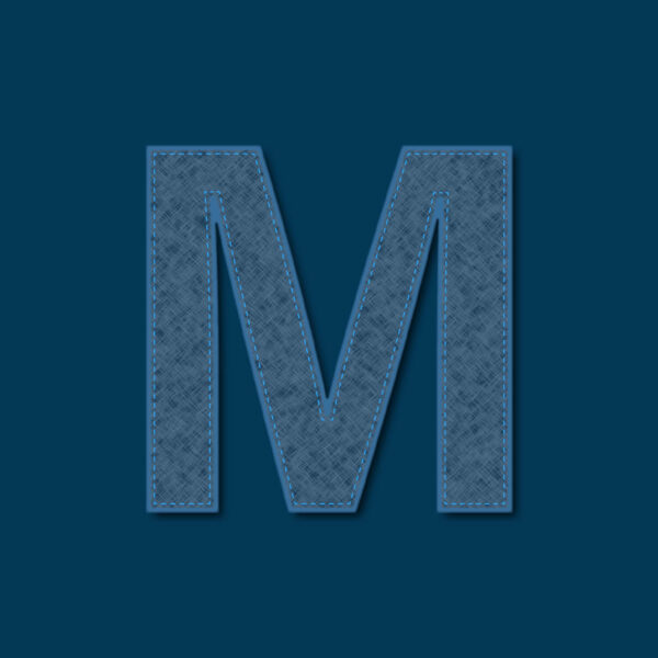 Letter M Denim Texture Design