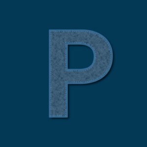 Letter P Denim Texture Design