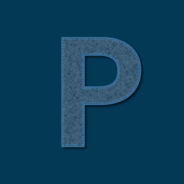 Letter P Denim Texture Design