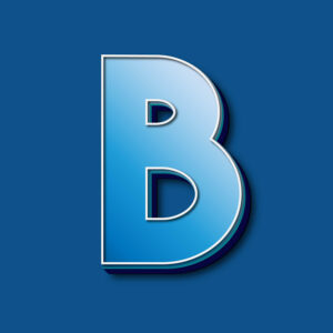 3D Blue Letter B Design