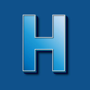 3D Blue Letter H Design