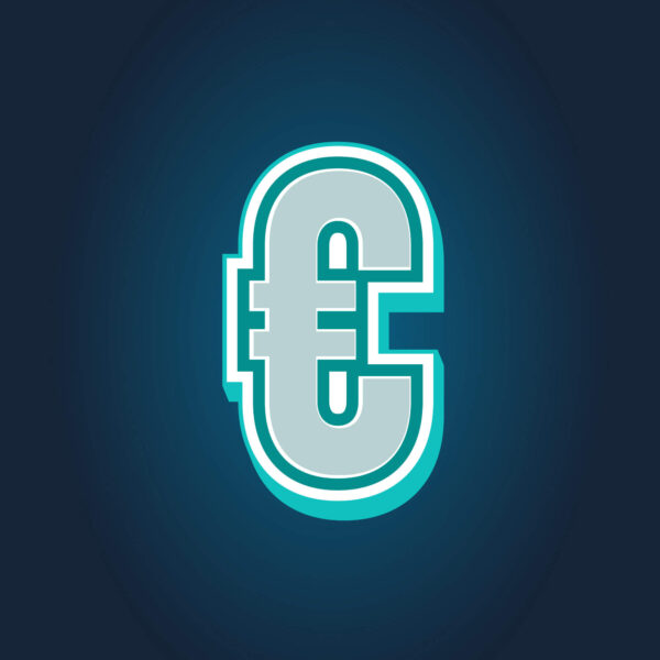 3D Euro Symbol Tricolor Design