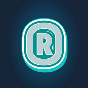 3D Registered Trademark Symbol Tricolor Design