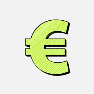 Euro Symbol With Green Line Design