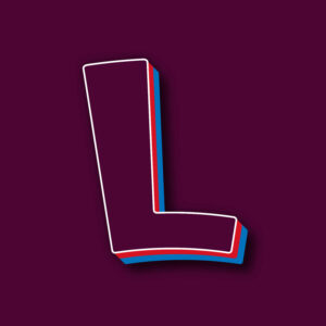 Letter L Tricolor Design With White Edges