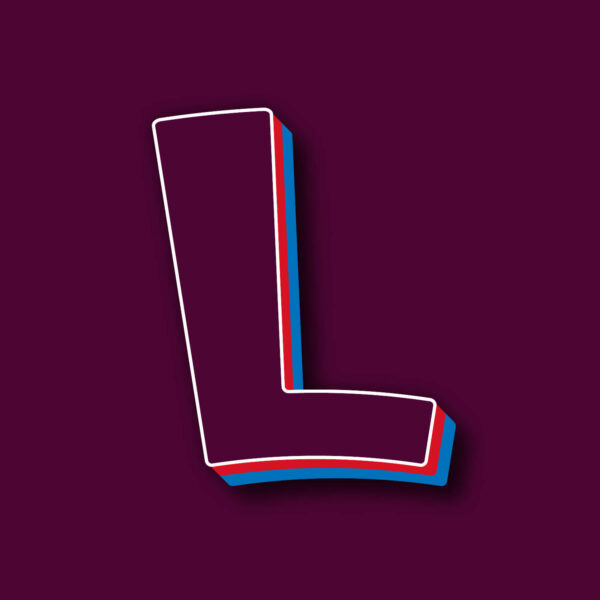 Letter L Tricolor Design With White Edges