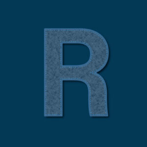 Letter R Denim Texture Design