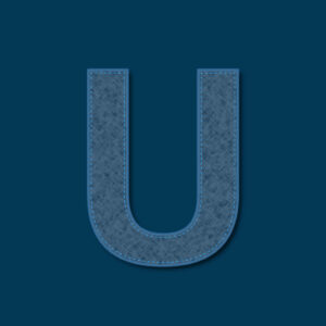 Letter U Denim Texture Design