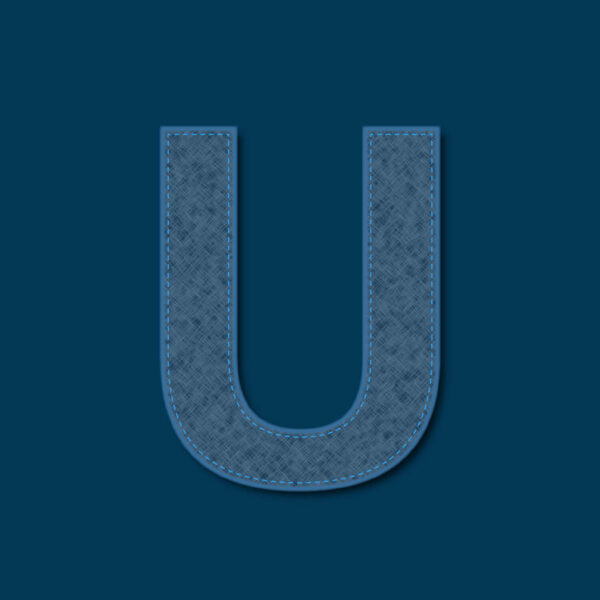Letter U Denim Texture Design
