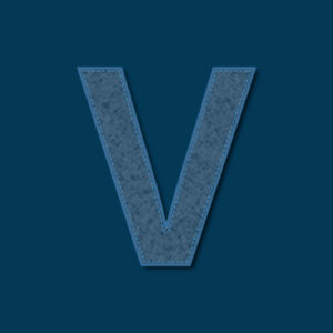 Letter V Denim Texture Design