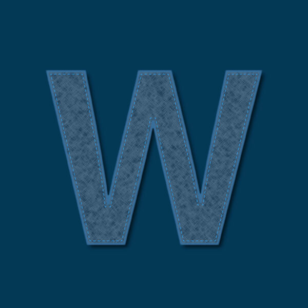 Letter W Denim Texture Design