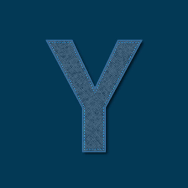 Letter Y Denim Texture Design