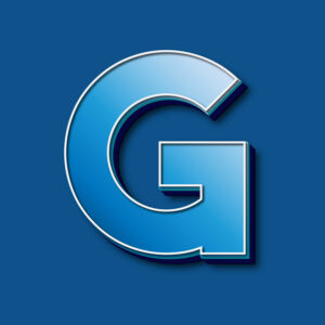 3D Blue Letter G Design