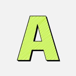 Letter A With Green Line Design