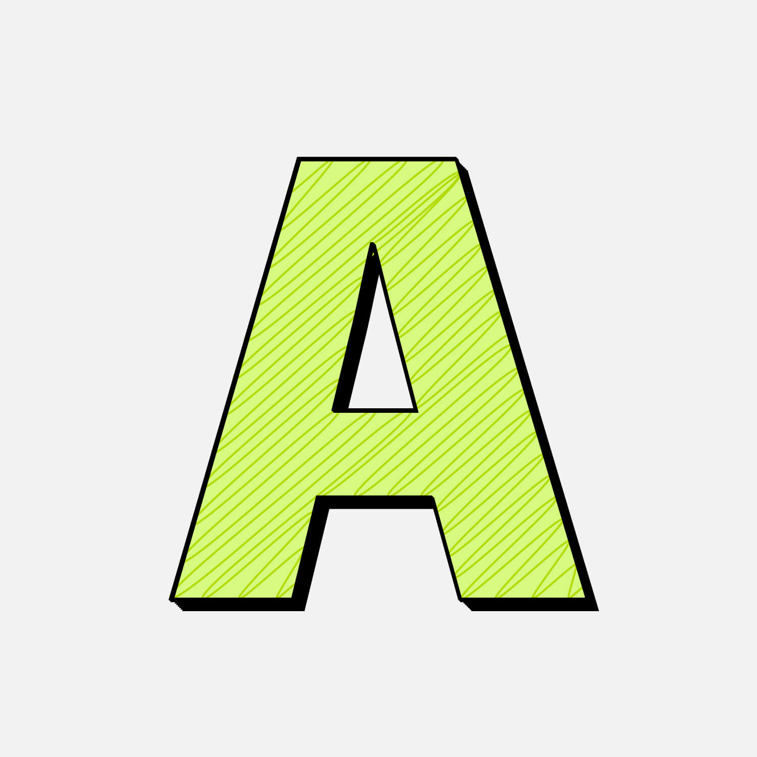 Letter A With Green Line Design