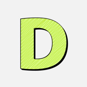 Letter D With Green Line Design