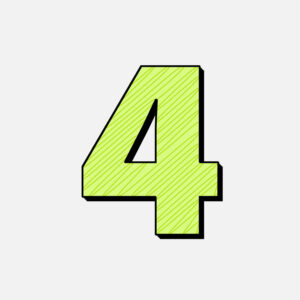 Number Four With Green Line Design