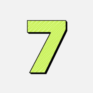 Number Seven With Green Line Design