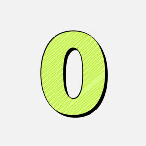 Number Zero With Green Line Design